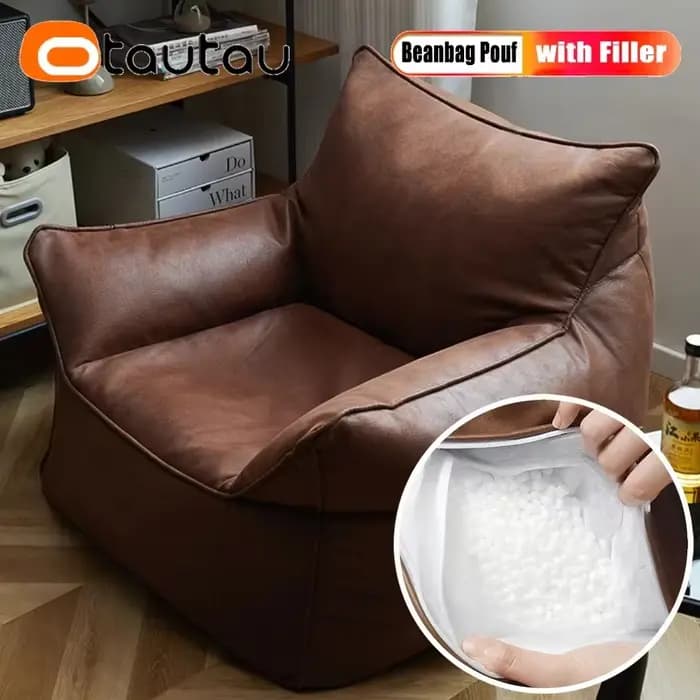 Fauteuil sans cadre en similicuir avec rembourrage en boule EPS