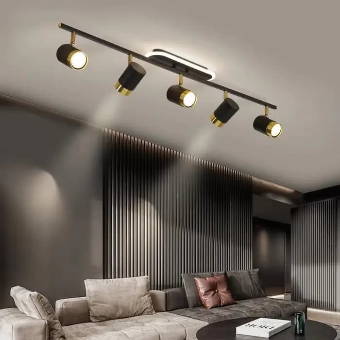Plafonnier LED Noir et Blanc au Design Moderne, Luminaire Décoratif d'Nik, Idéal pour un Salon, un délégations ou un Couloir