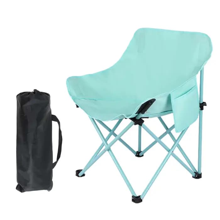 Chaise de camping pliable avec sac de rangement et poche