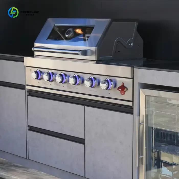Îlot de cuisine extérieur en aluminium sur mesure