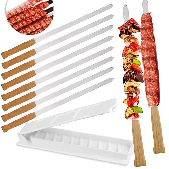 Moules de presse portables antirouille avec manche en bois, 8 pièces, 17 pouces de long