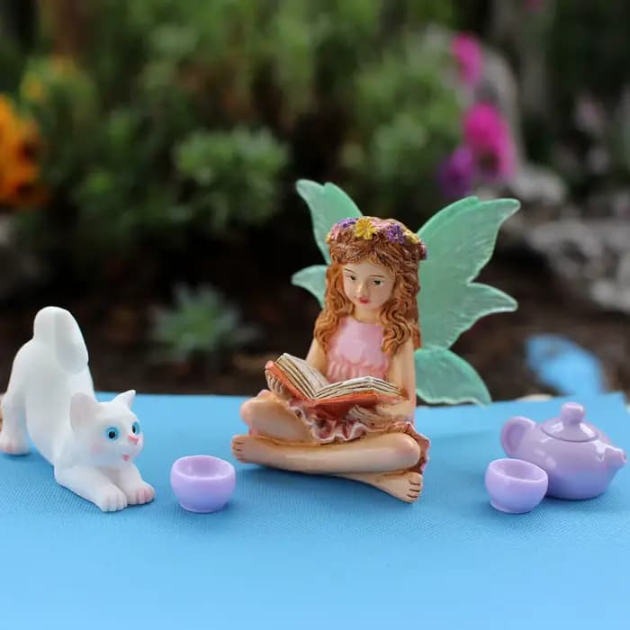 Lot de 6 Statues de Fées des Fleurs en Résine pour Bonsaï