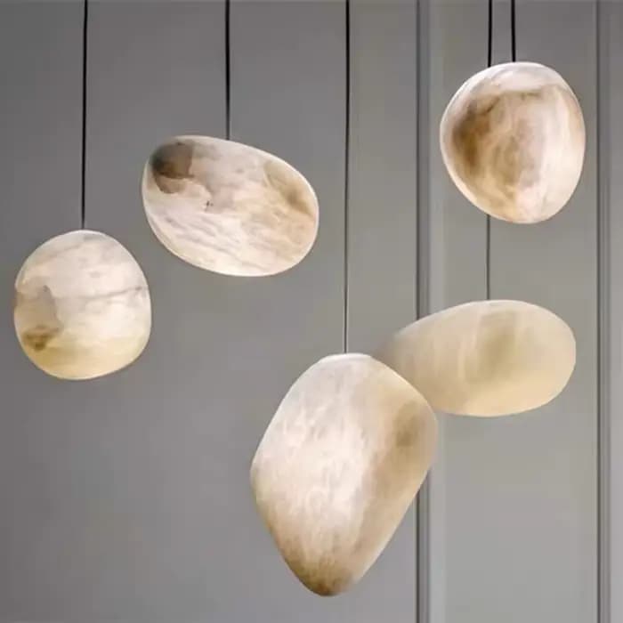 Lustre LED moderne de luxe en marbre irrégulier pour salon, suspension luminaire pour restaurant, chevet, bar, escalier
