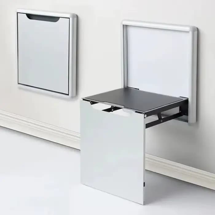 Chaise pliante murale ultramince, chaise pliante en aluminium, porche de maison décontracté, dos de chaussure, escabeau, meubles de maison