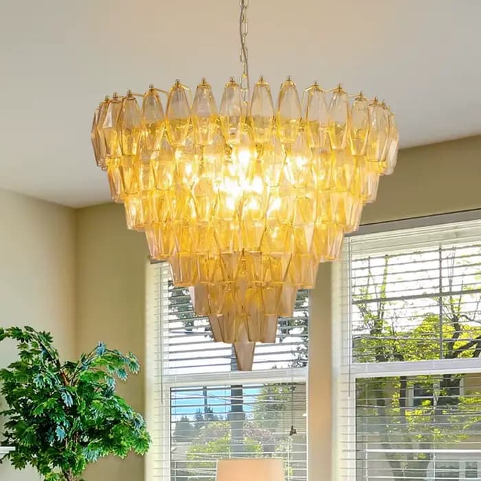 Lustre en verre de Murano de luxe pour villa, salon, salle à manger, escalier, lampe suspendue en verre coloré à plusieurs niveaux, décoration intérieure