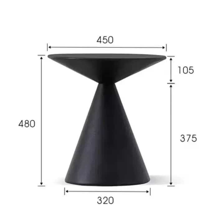Table d'appoint d'angle noire ronde