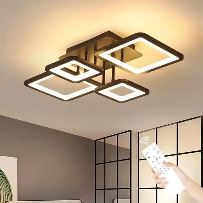 Plafonnier LED moderne pour salon, cuisine, 54W, lumière réglable, télécommande, luminaire pour chambre à coucher, éclairage domestique