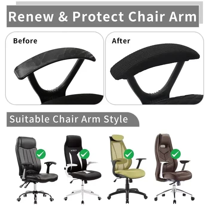 1 paire imperméabilisation chaise accoudoir couvre lavable bureau ordinateur
