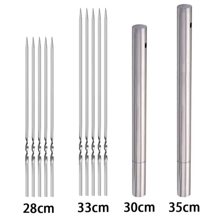 Brochettes de Barbecue réutilisables en acier inoxydable