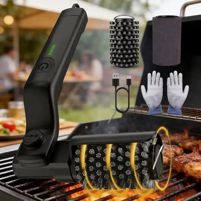 Brosse électrique pour nettoyer les grilles de barbecue