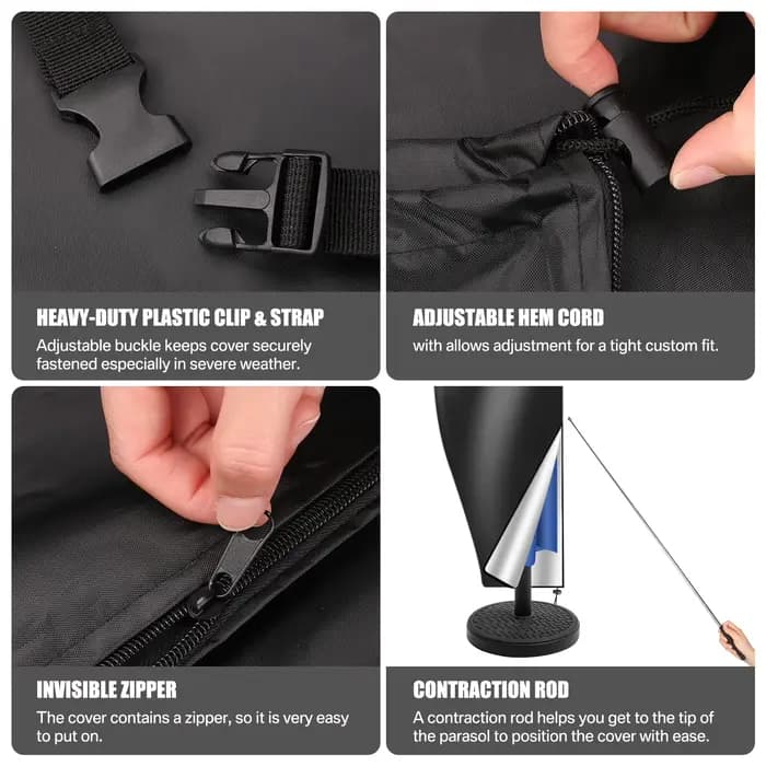 Housse de parasol de patio imperméable pour extérieur