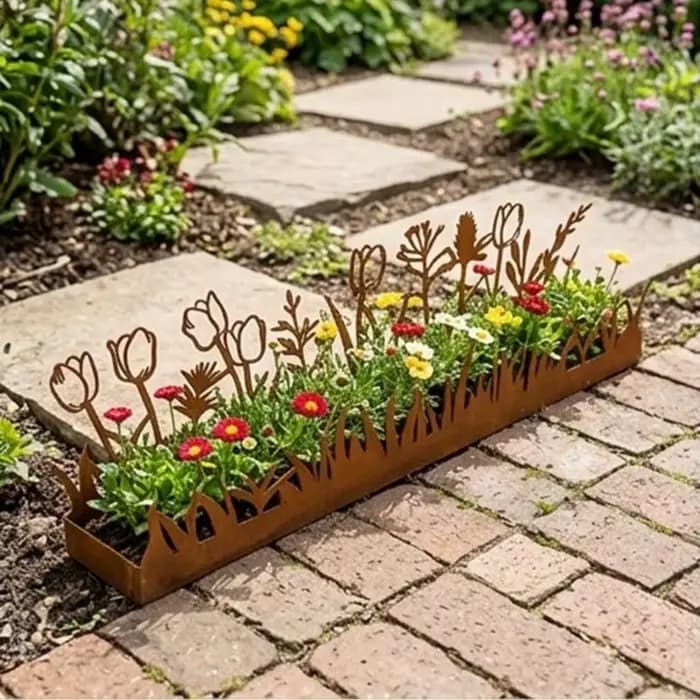 Boîte à fleurs en métal Antique, conteneur jardinière rectangulaire en fer pour plantes succulentes, décoration