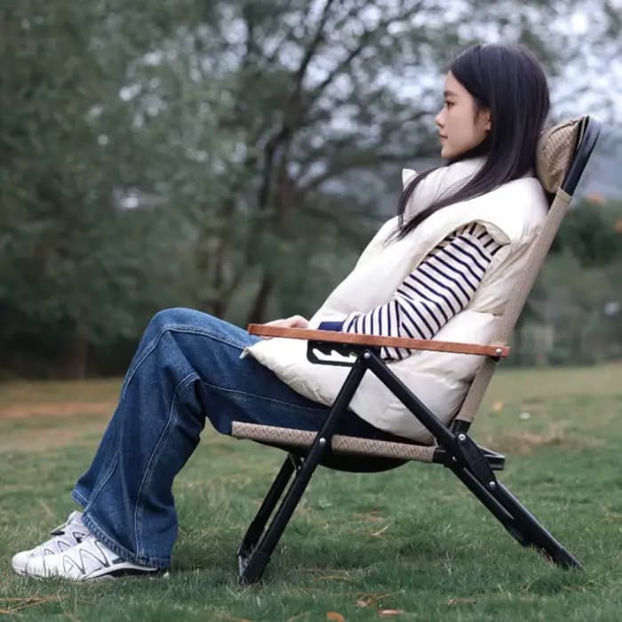Chaise de camping à dossier haut