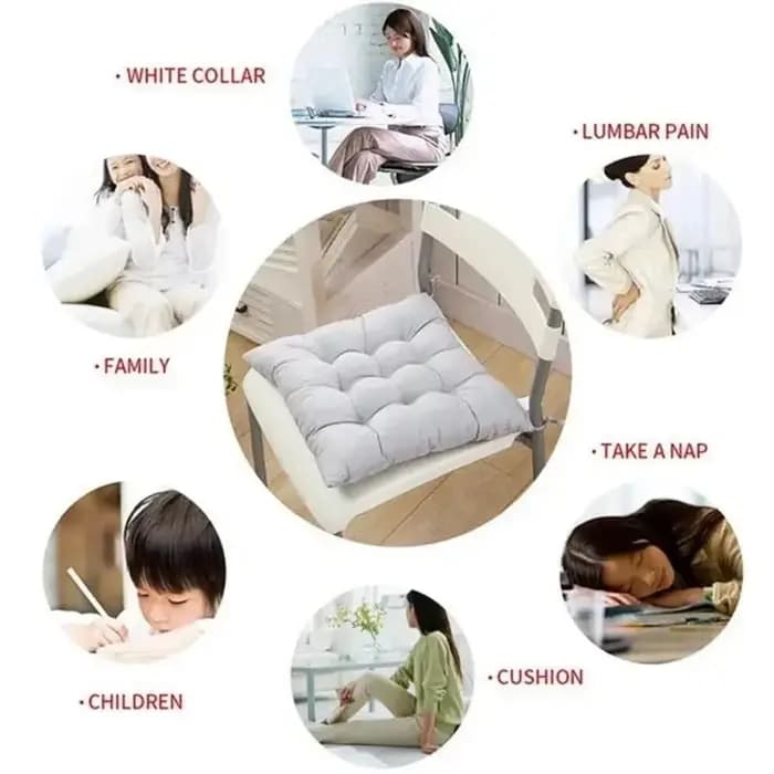 Grand coussin de chaise carré avec attaches
