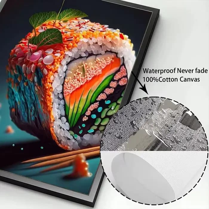 Affiche de sushi du stade du Japon pour la décoration intérieure, impressions pour la cuisine, illustration de nourriture japonaise mignonne, peinture sur toile, art mural esthétique