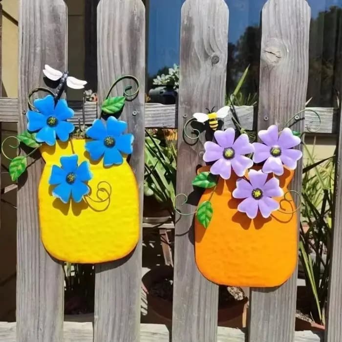 Vases de jardin à fleurs en métal