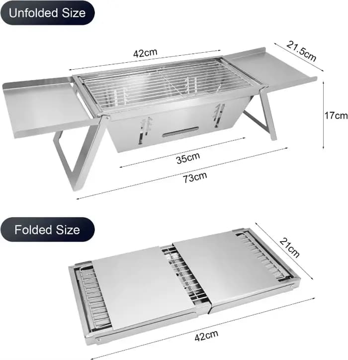 Petit Barbecue Portable Pliable en Acier Inoxydable