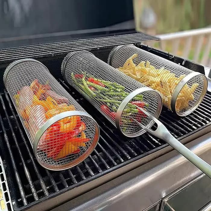 Mir à barbecue rond en acier inoxydable