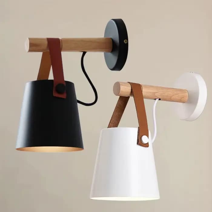 Lampe murale en bois, luminaire d'intérieur pour la maison, éclairage d'intérieur, salon, style nordique moderne, lampes murales de chevet avec fil E27