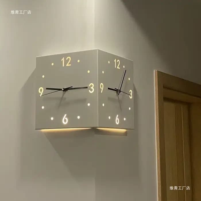 Horloge murale pour salon, horloge murale créative simple et moderne, sans perçage, horloge carrée tendance, horloge murale d'angle