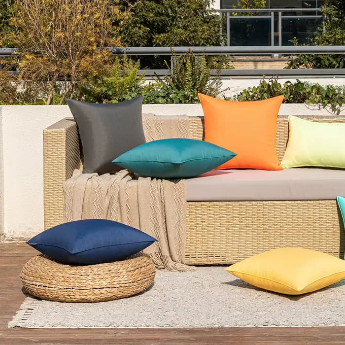 Housse de coussin imperméable couleur bonbon pour l'extérieur