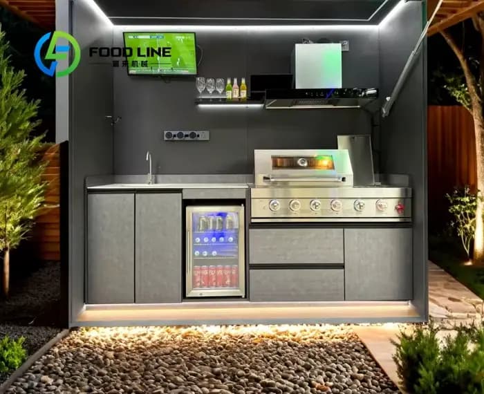Pergola, cuisine mobile robuste