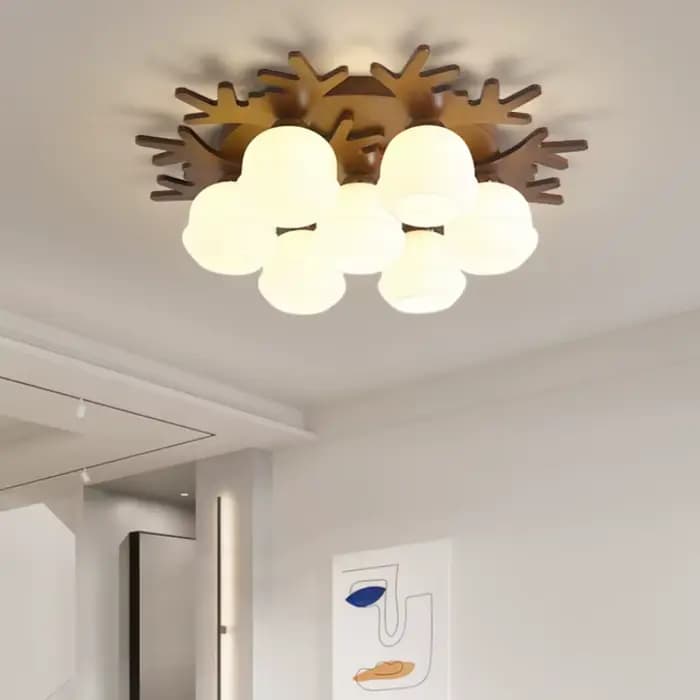 Lampes de plafond LED en verre en bois pour salon enfants chambre cuisine étude Lustre décoration de la maison Lustre luminaire