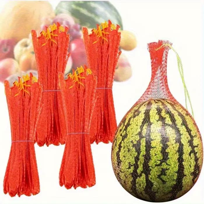 100 un hamac à melon durable en filet pastèque, adapté au jardin, poche en filet réutilisable, adapté au melon, support idéal pour le support.