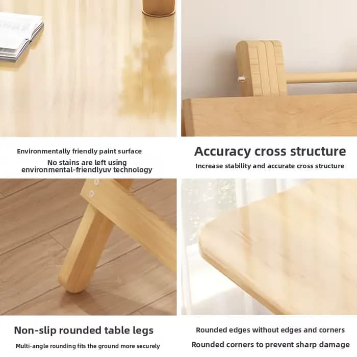 Table pliante rectangulaire en bois massif