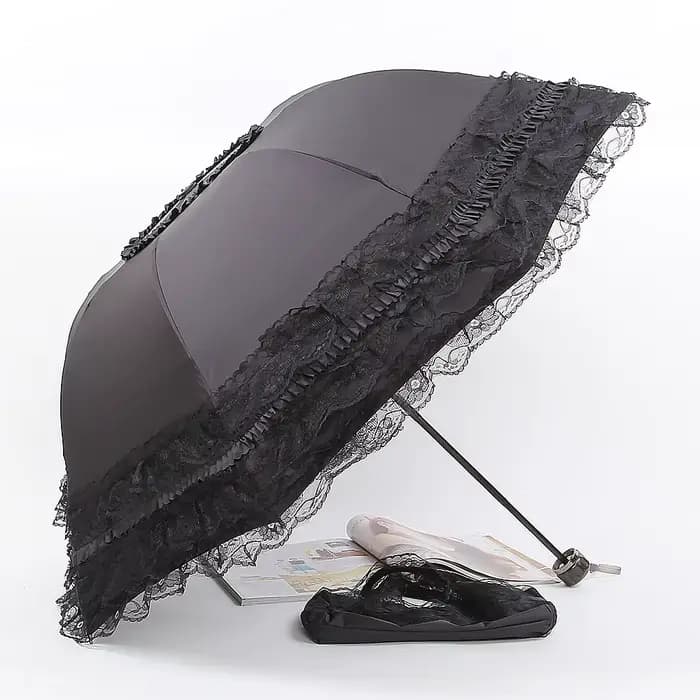 Parasol vintage en dentelle pliable
