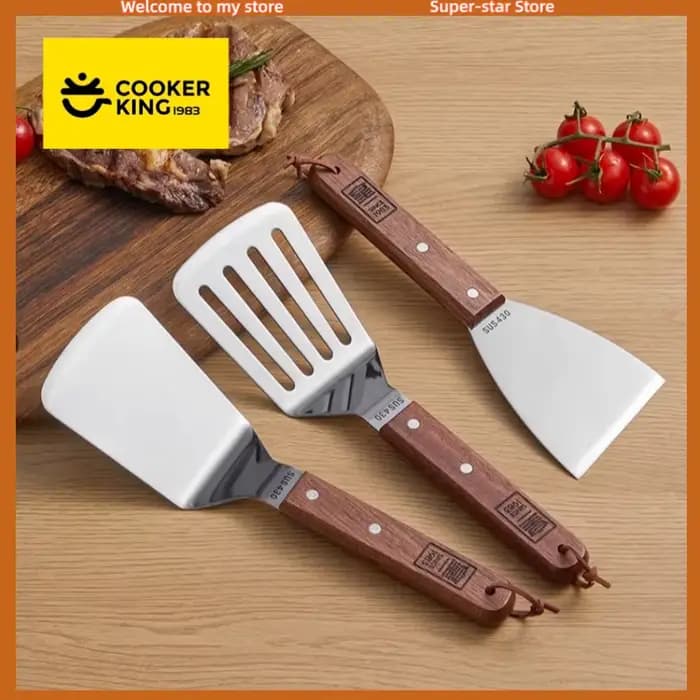 COOKER KING Spatule et grattoir à gril en acier inoxydable