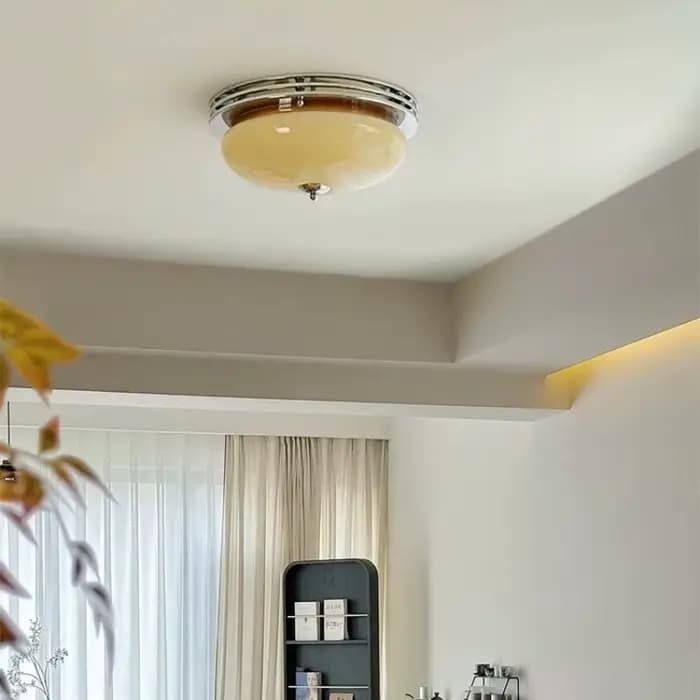 Bauhaus moderne français balcon chambre couloir porche verre plafonniers salon salle d'étude Art déco plafond décoratif éclairage