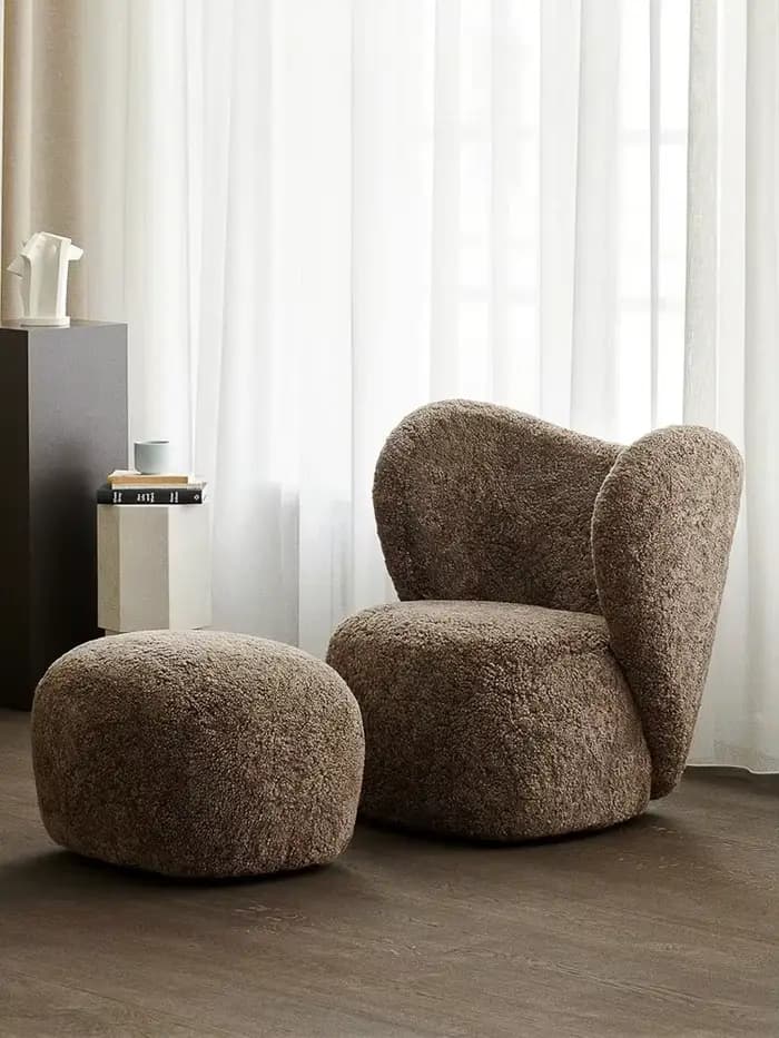 Fauteuil d'appoint rembourré à base pivotante pour villa