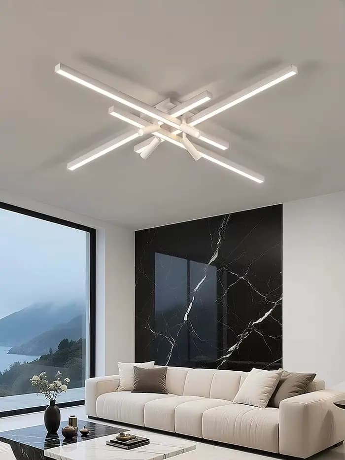lampe de salon lustre noir lampes de chambre carrées led plafonnier nordique minimaliste créatif led plafonnier bande lumières