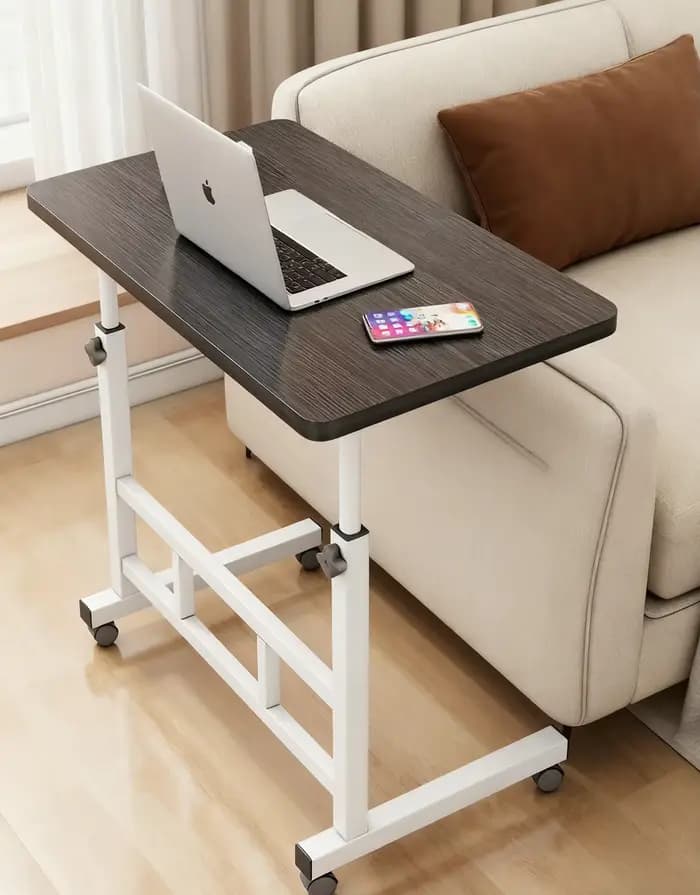 Table d'appoint réglable et confortable pour ordinateur portable, plateau repas pour manger sur lit ou canapé, lecture, 60x40cm