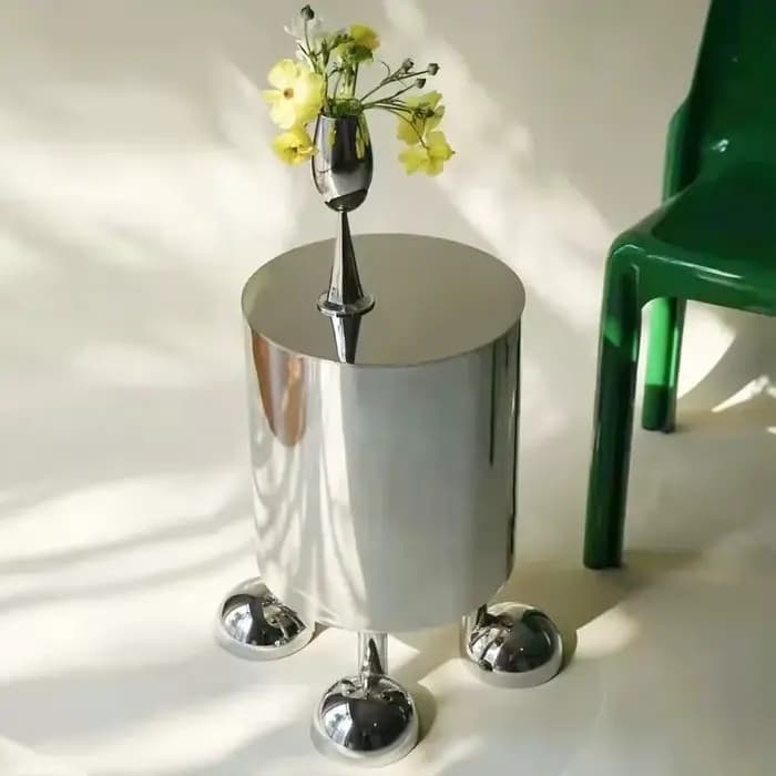 Table Basse Moderne en Acier Inoxydable