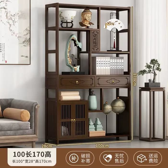 YFY Nouvelle Étagère Chinoise Bogu pour Salon de Thé, Décoration Haut de Gamme, Vitrine à Thé, Étagère de Bureau, Ornement de Séparation pour Salon