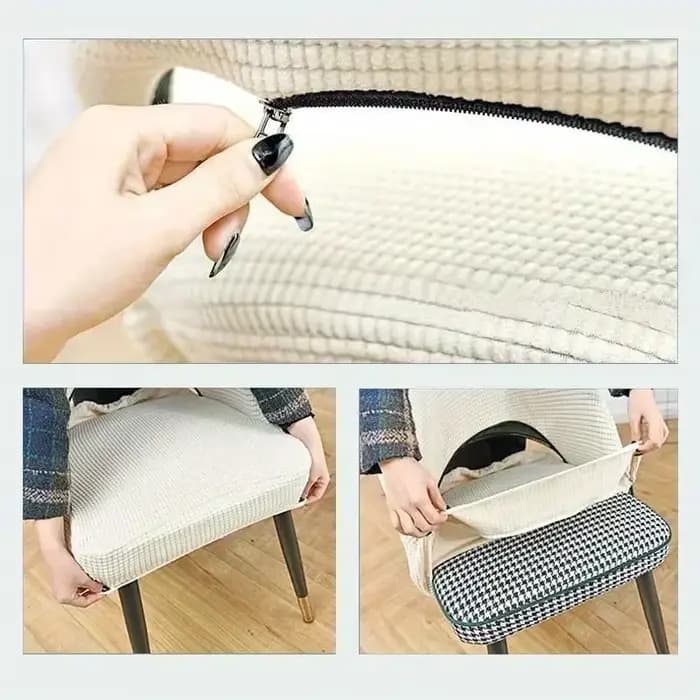 Housses de chaise courbées en jacquard ajouré