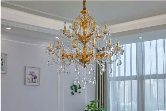 Lustres dorés pour salon, lampe de luxe européenne, lustres dorés modernes, livraison gratuite, garantie à 100%, E14