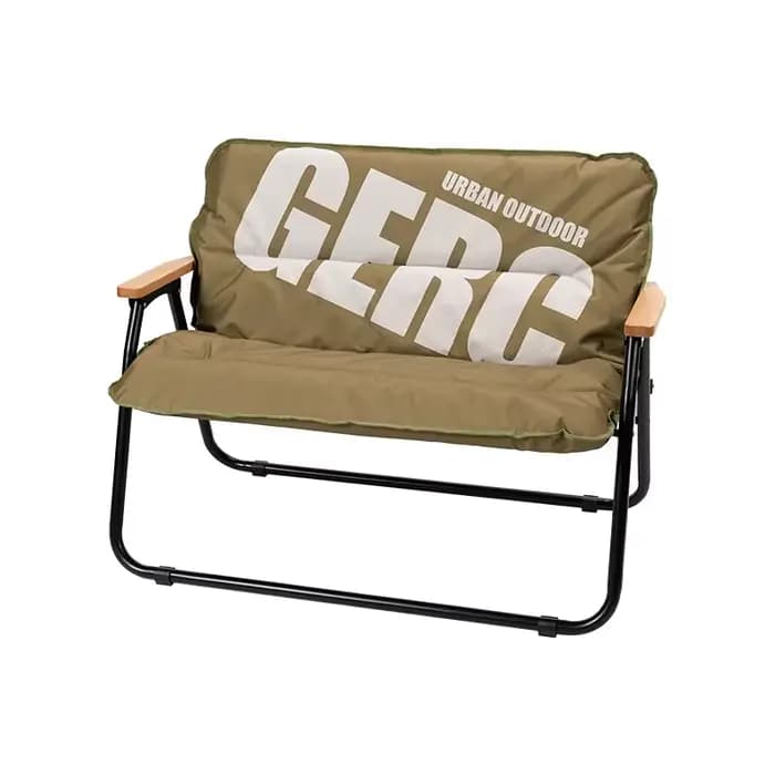 GERC Double chaise pliante extérieure en aluminium pique-nique Camping Portable dossier tabouret de pêche chaise Kermit