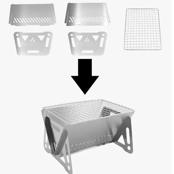 Poêles chauffants pliants en acier inoxydable avec plaque de gril de barbecue