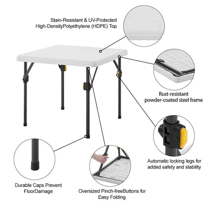 Table de camping pliable portable