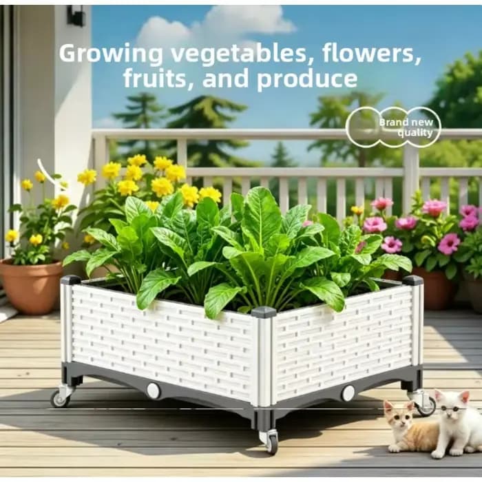 Jardinière surélevée mobile avec roues pour légumes