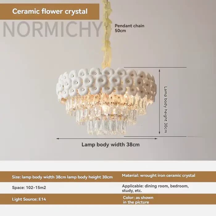 Lampe suspendue moderne et chaude pour chambre à coucher, salle à manger, luxe, cristal, céramique,