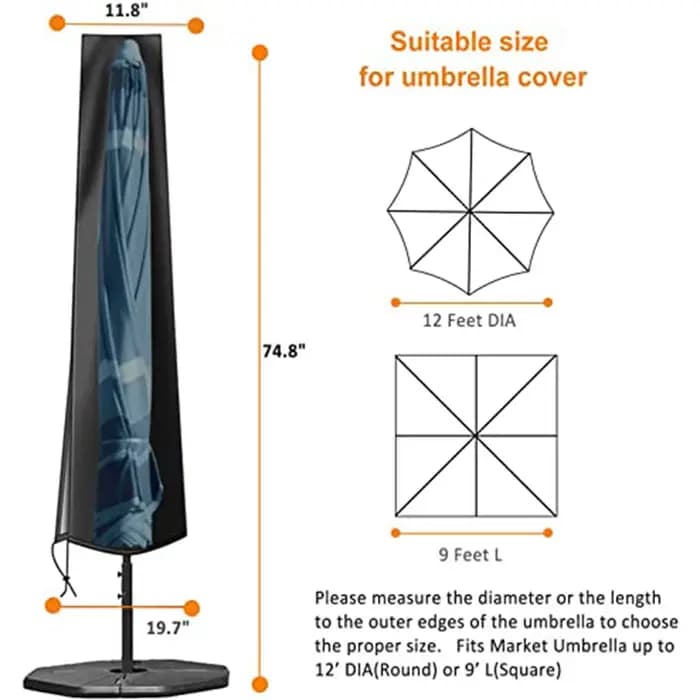 Couverture de Parasol d'extérieur en tissu Oxford imperméable, 6 tailles, imperméable, résistant aux