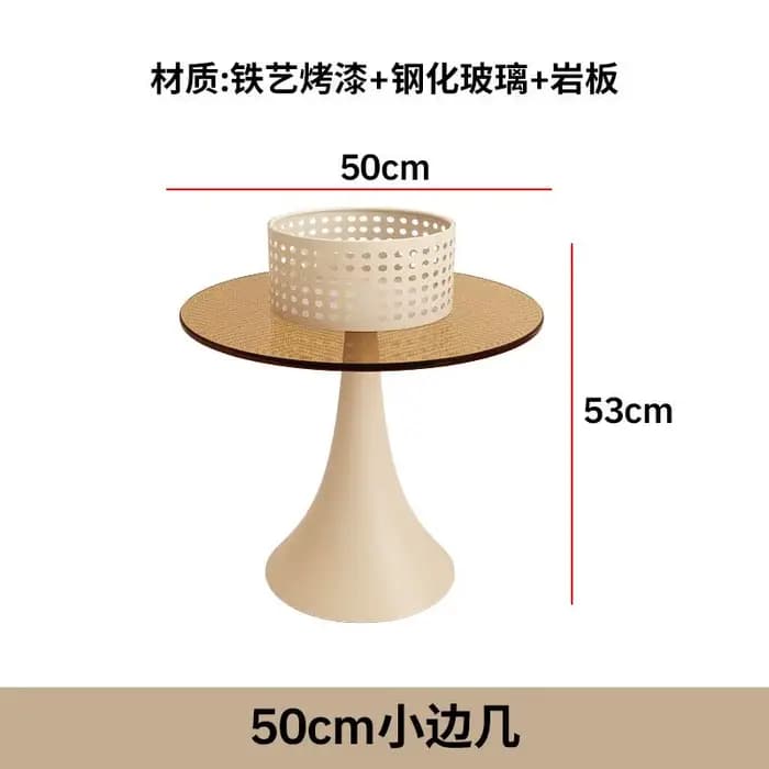Table basse ronde avec plateau en verre français, Glamour, moderne, esthétique, beauté nordique, meu