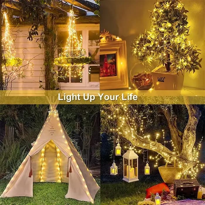 32M lumière LED solaire guirlande extérieure lampe jardin fée chaîne lumineuse Led scintillant lampe