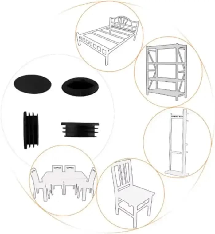 Embouts de chaise ovales, 50/100 pièces, bouchon de tube, coussinets ovales pour meubles, capuchon d