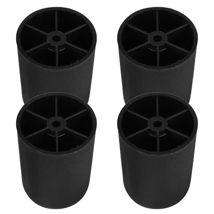 4 pièces 8cm pieds de meubles en plastique noir remplacement canapé Table armoire pieds Stable facil