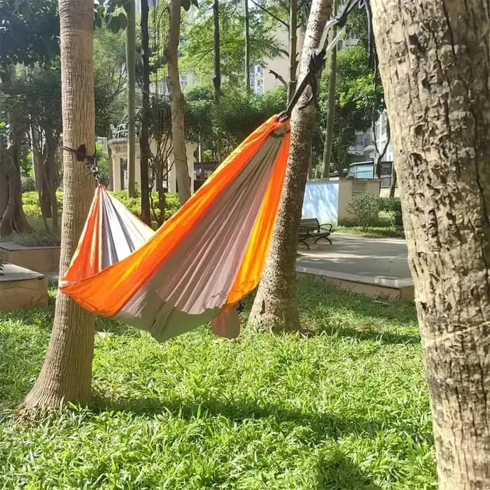 Hamac de Camping en Nylon léger pour l'extérieur, avec sangles de suspension, parfait pour les voyag